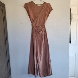 Wilfred Aritiza Brax Linen Jumpsuit 00 Wrap Top Lyocell & Cotton XXS